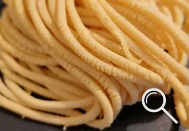 fresh pasta shape Bigoli from pastiamo
