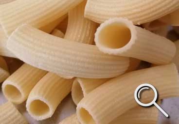 fresh pasta shape Rigatoni from pastiamo
